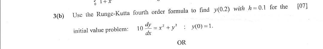 Solved B) Use The Runge-Kutta Fourth Order Formula To Find | Chegg.com