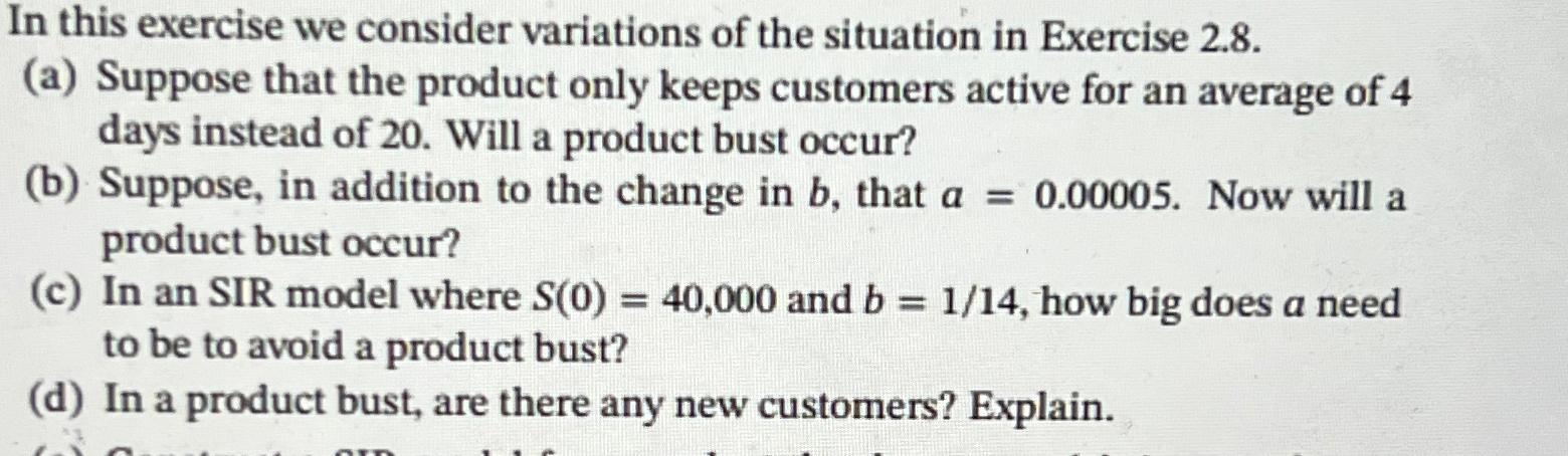 Solved In this exercise we consider variations of the | Chegg.com