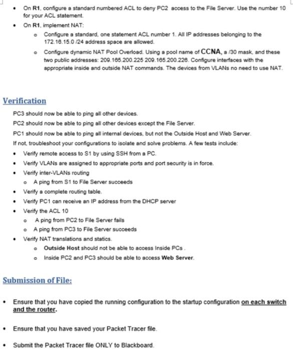 Solved CCNA2 Final Packet Tracer Project IMPORTANT NOTES: a) | Chegg.com