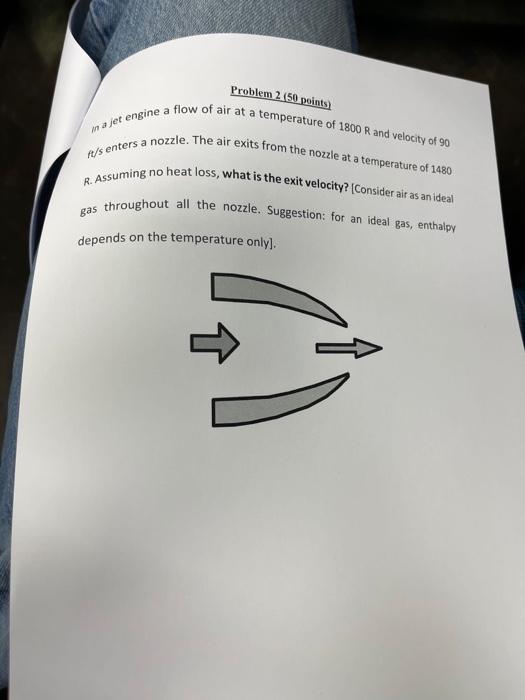 Solved Problem 2 (50 points) in a jet engine a flow of air | Chegg.com