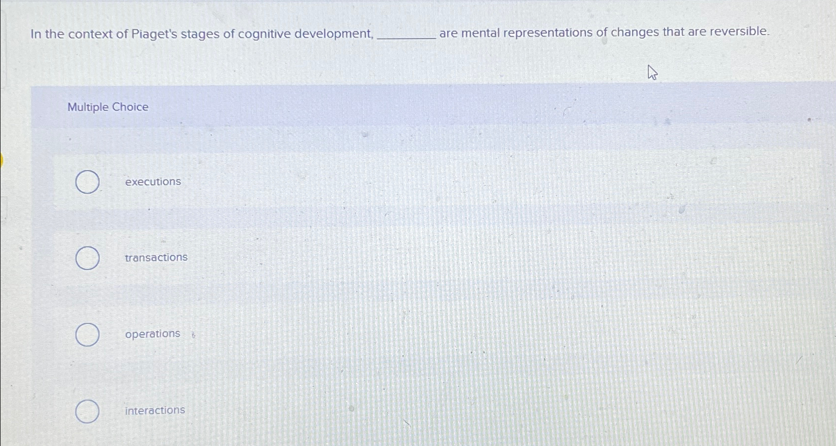 Solved In the context of Piaget s stages of cognitive Chegg