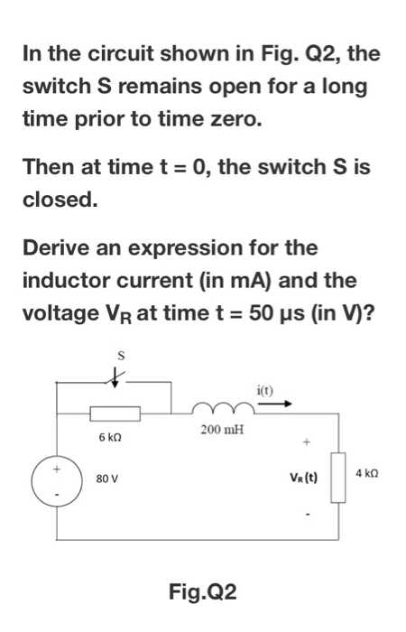 Solved In The Circuit Shown In Fig. Q1, The Switch S Remains | Chegg.com