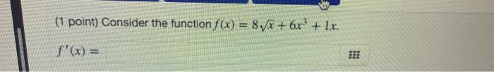 Solved (1 point) This problem is similar to one from your | Chegg.com