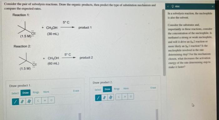 Solved Hint Consider the substitution reaction of | Chegg.com