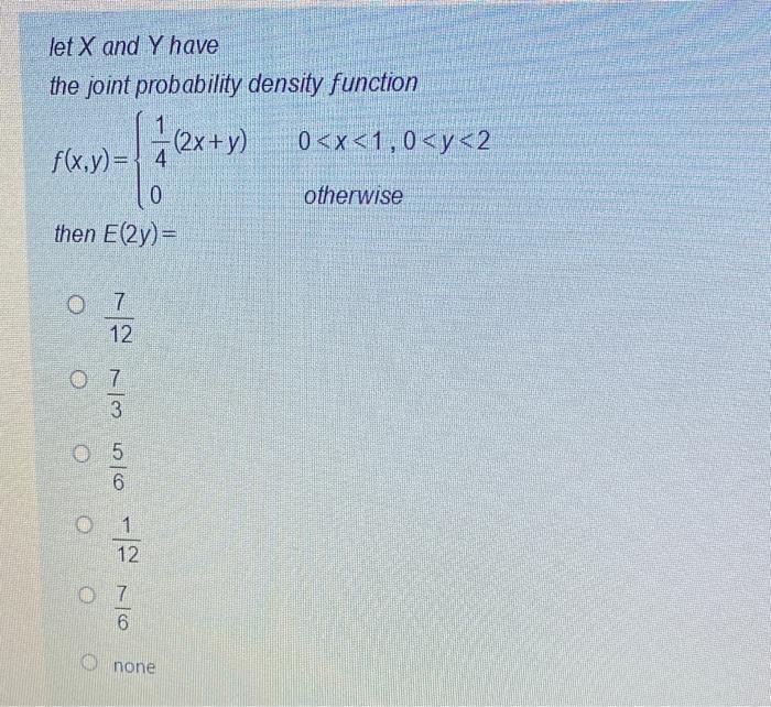 Solved let X and Y have the joint probability density | Chegg.com