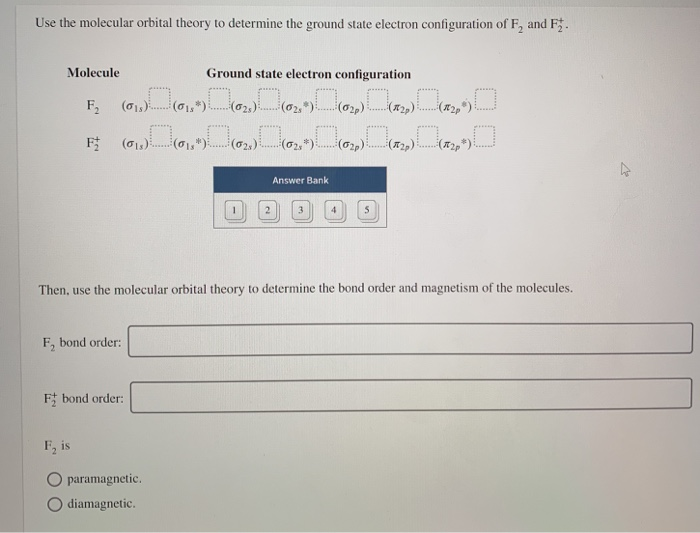 Solved Use the molecular orbital theory to determine the | Chegg.com