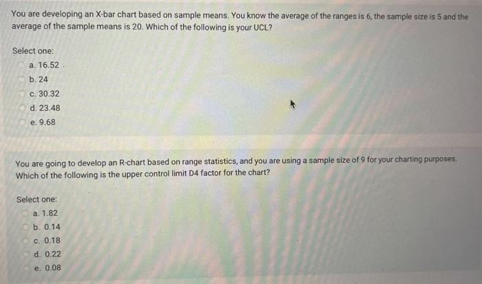 Solved You are developing an X-bar chart based on sample | Chegg.com
