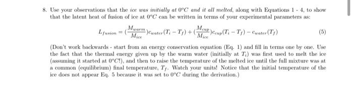 低価格で大人気の the that observations your Use 8. Solved ice initially was アート・デザイン・音楽