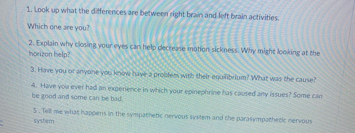 Solved 1. Look up what the differences are between right | Chegg.com