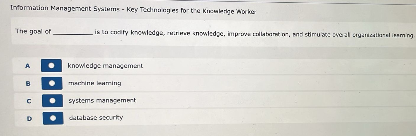 Solved Information Management Systems - ﻿Key Technologies | Chegg.com