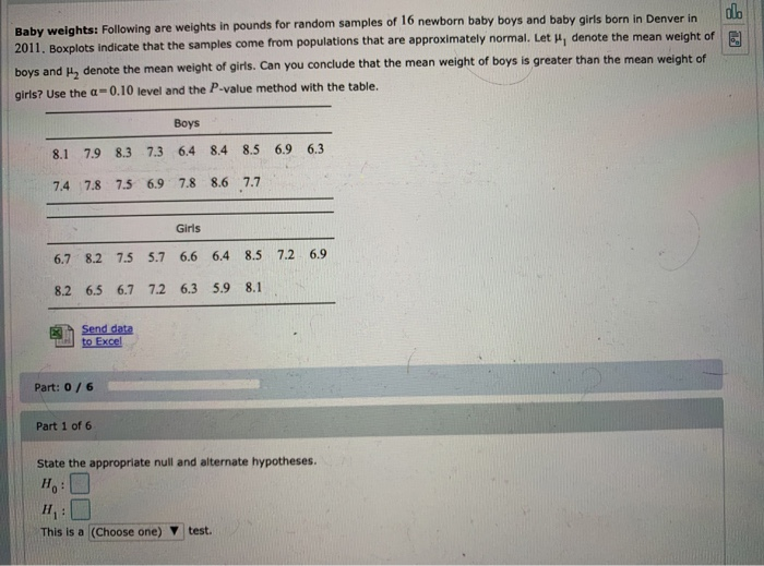 Solved I Baby weights: Following are weights in pounds for