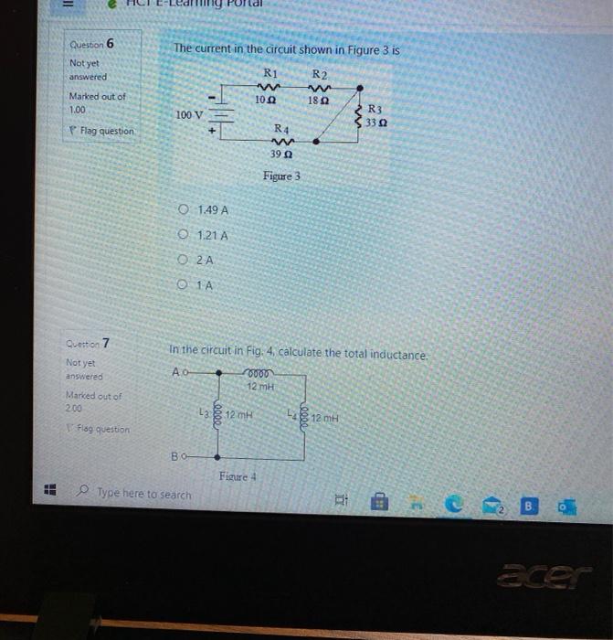 Solved = The current in the circuit shown in Figure 3 is | Chegg.com