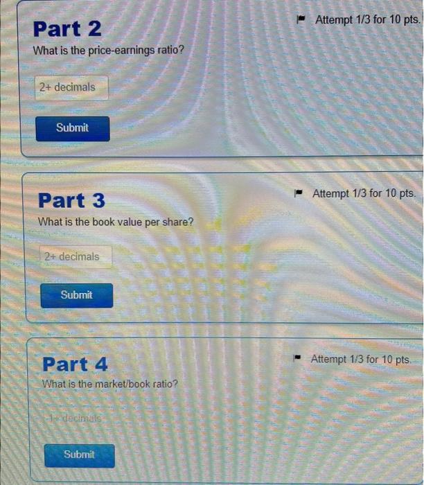 Solved Use the following information to answer the | Chegg.com