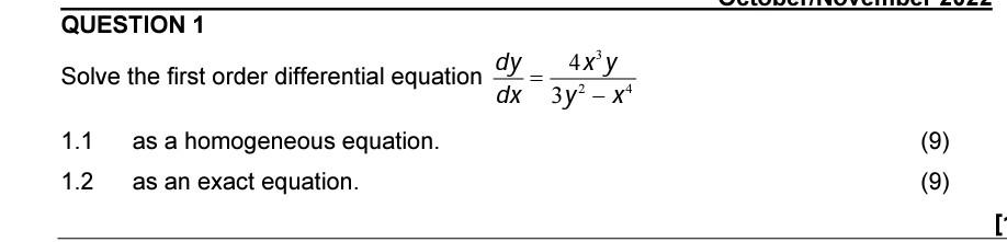 Solved Solve the first order differential equation | Chegg.com