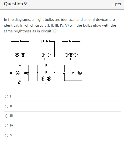 Solved Question 9In the diagrams, all light bulbs are | Chegg.com