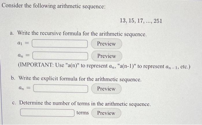 arithmetic sequence formula