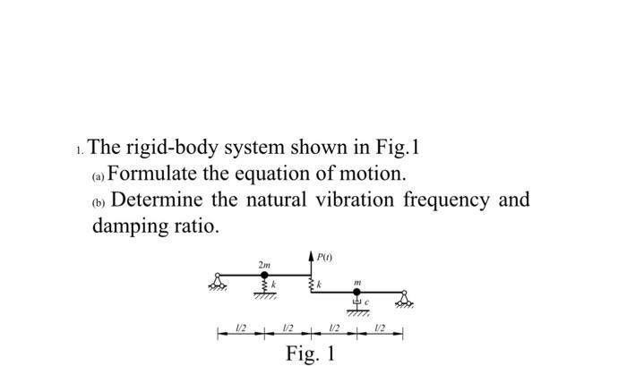 The rigid-body system shown in Fig.1 (a) Formulate | Chegg.com