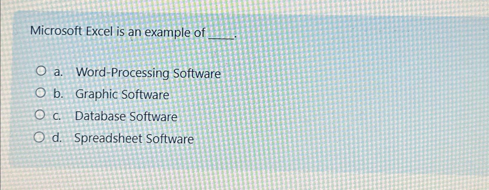 apple numbers and microsoft excel are examples of word processing software