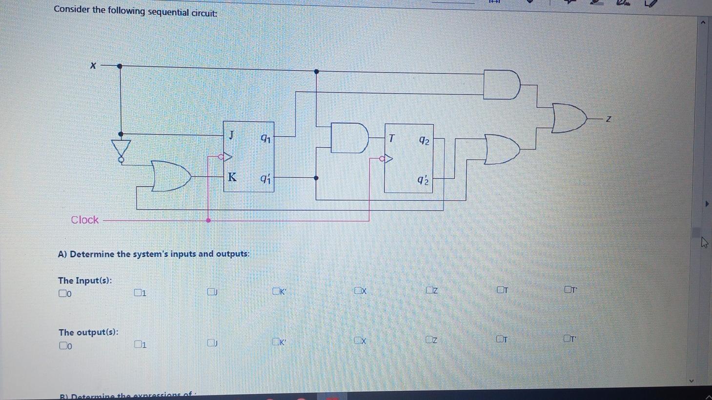 Solved Consider The Following Sequential Circuit:B) | Chegg.com