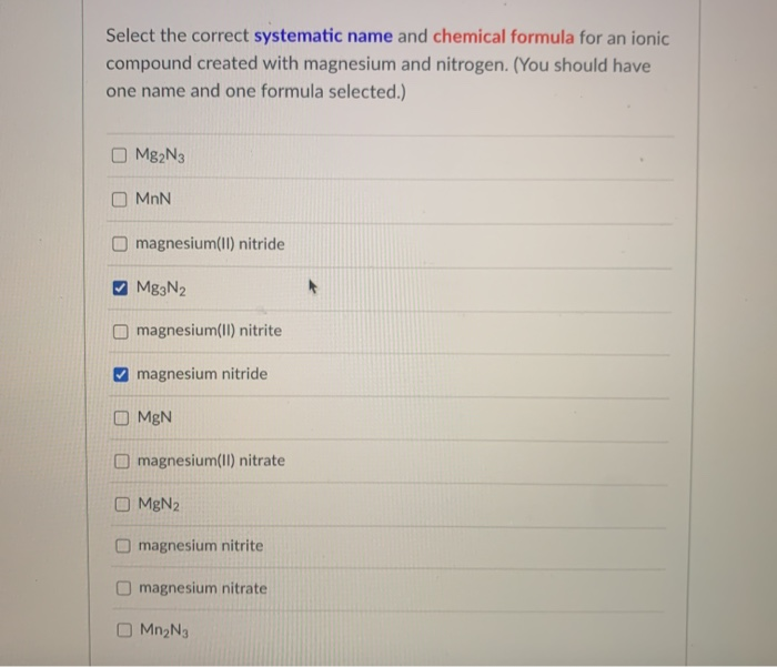Solved Select The Correct Systematic Name And Chemical Chegg Com Solved Select The Correct Systematic Name And Chemical Chegg Com
