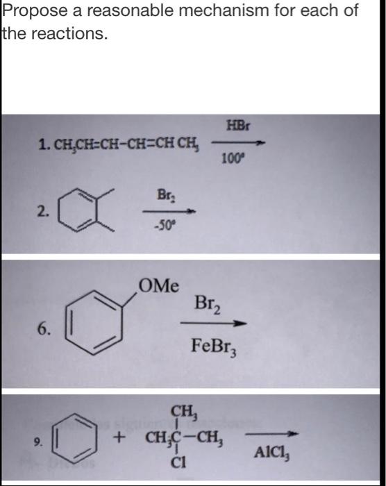 Solved Propose a reasonable mechanism for each of the | Chegg.com