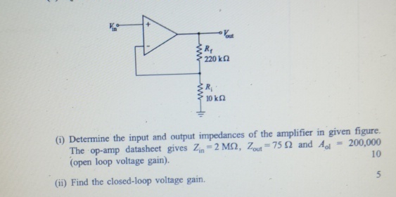 Solved (i) ﻿Determine the input and output impedances of the | Chegg.com