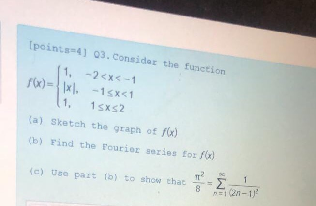 Solved (points=4) Q3. Consider the function 1, -2 | Chegg.com