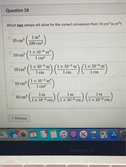 Solved Question 18 Which Two Setups Will Allow For The Chegg Com
