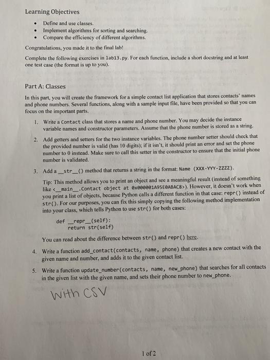 Solved in python and they gave us a CSV file for the | Chegg.com