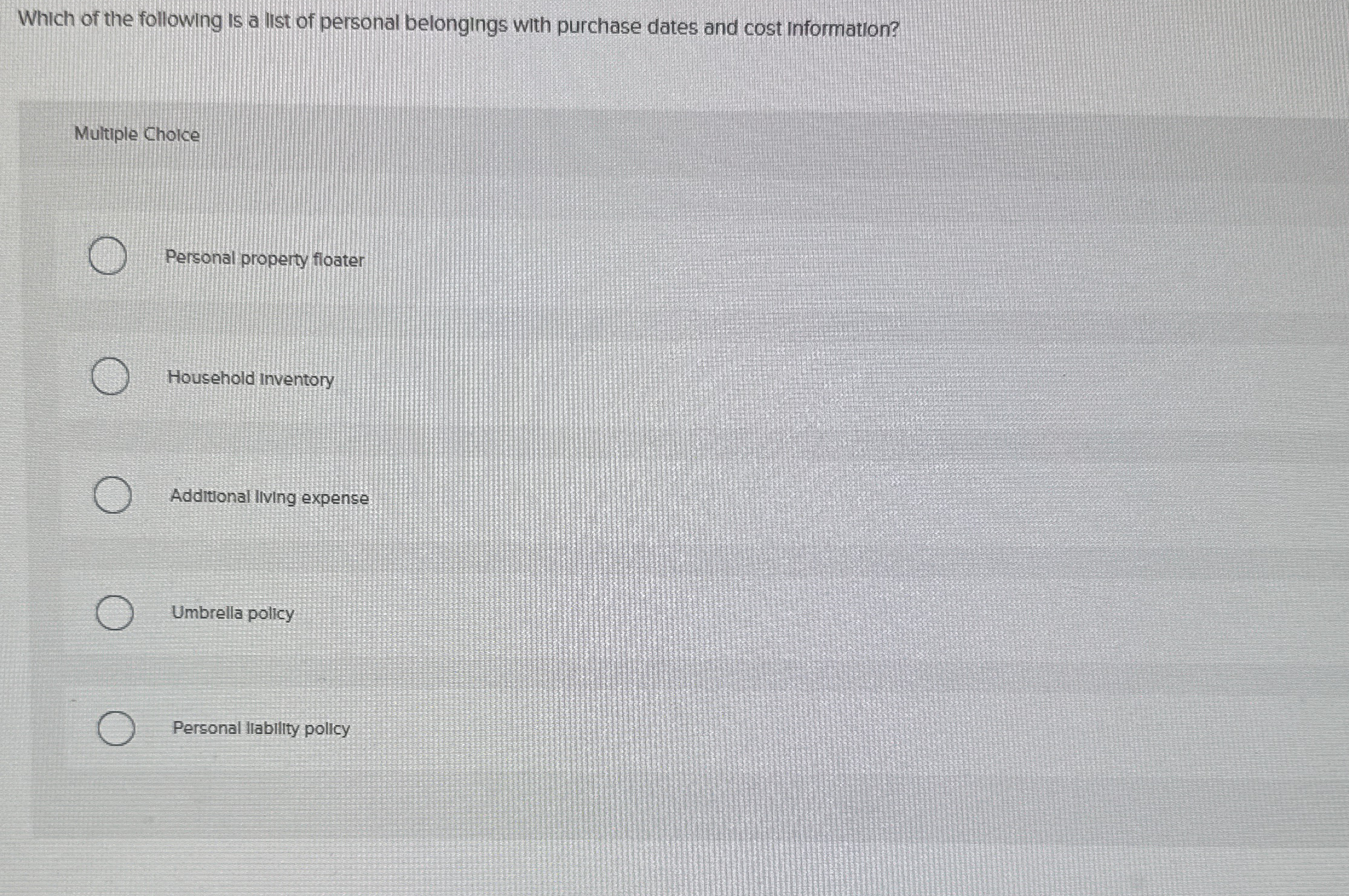 Solved Which of the following is a list of personal | Chegg.com
