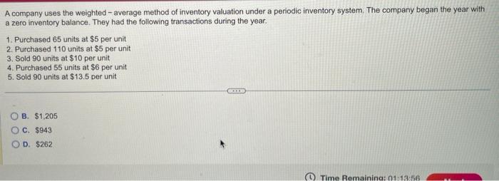 Solved A company uses the weighted - average method of | Chegg.com