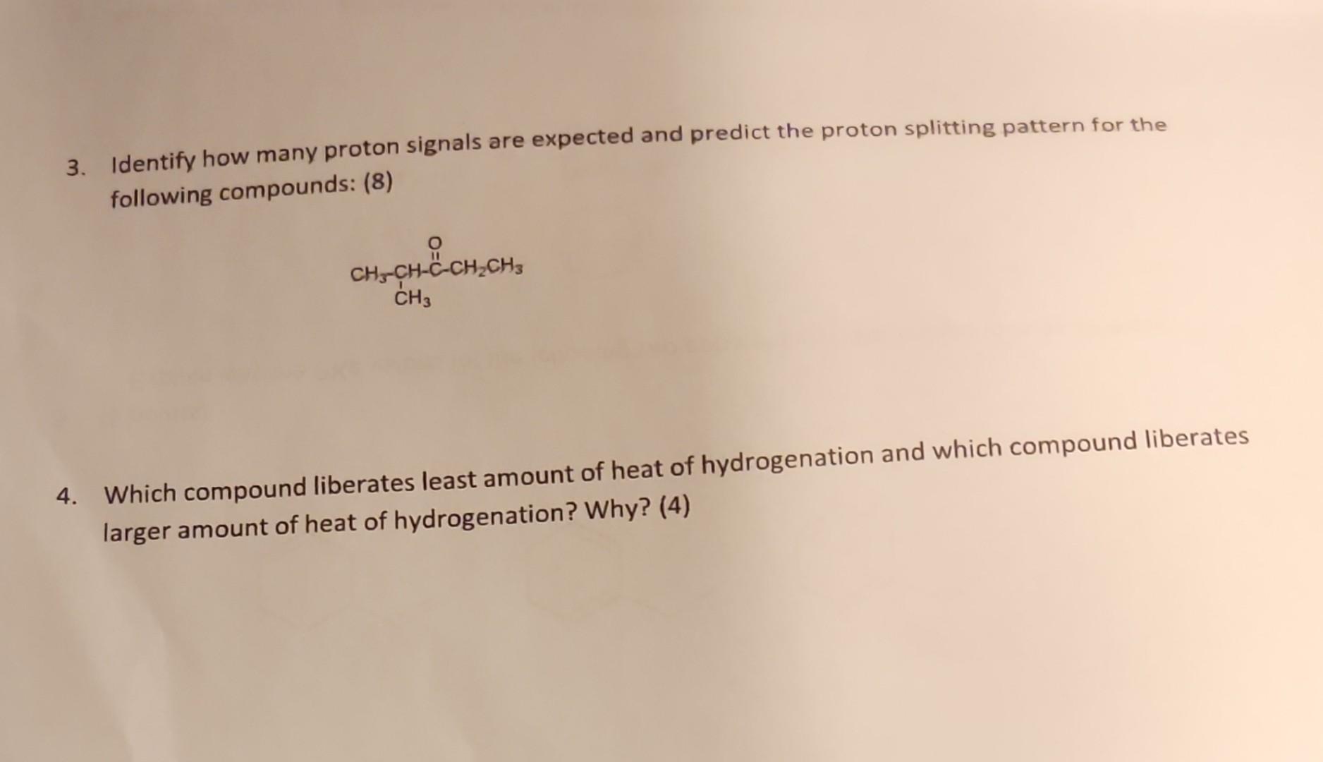 Solved Identify How Many Proton Signals Are Expected And Chegg Com