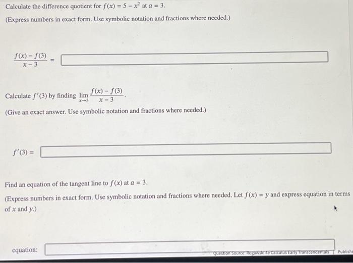  solved calculate the difference quotient for f x 5x2 at