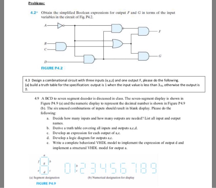 4.9 A BCD to seven segment decoder is discussed in | Chegg.com