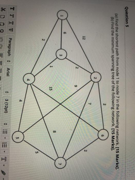 Solved Question 5 (a) Find the shortest path from node 1 to | Chegg.com