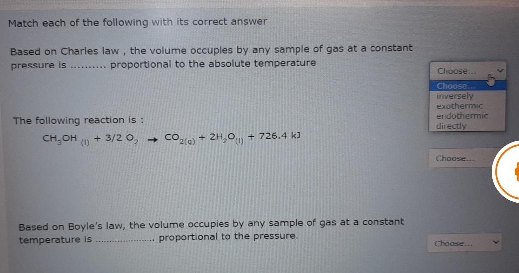 Solved Match each of the following with its correct answer | Chegg.com