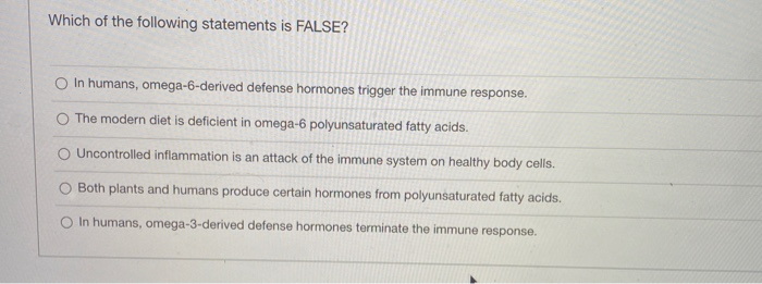 Solved Which of the following statements is FALSE? In | Chegg.com