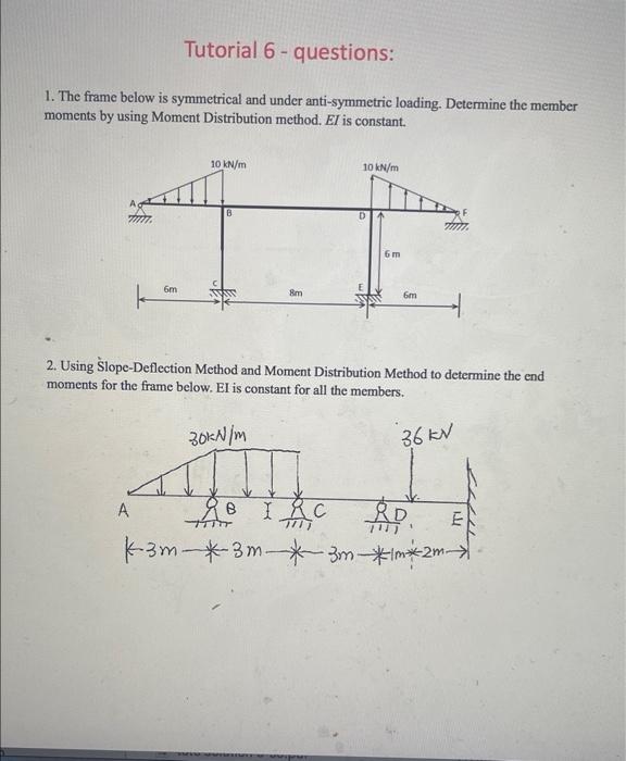 Solved Tutorial 6 - questions: 1. The frame below is | Chegg.com