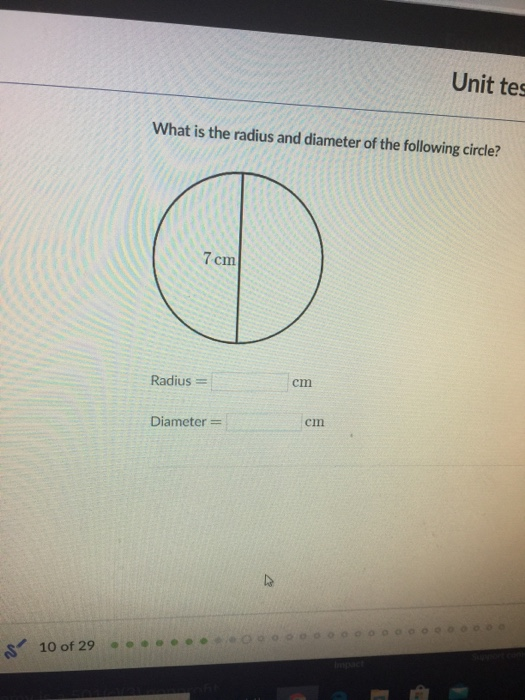find radius of the circle if its diameter is 10 cm