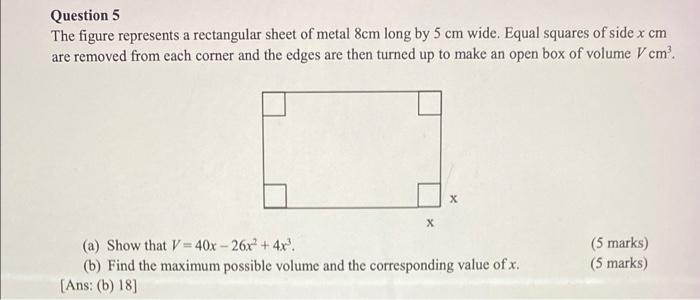 Solved Question 5 The figure represents a rectangular sheet | Chegg.com