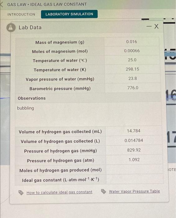 Solved K GAS LAW IDEAL GAS LAW CONSTANT INTRODUCTION