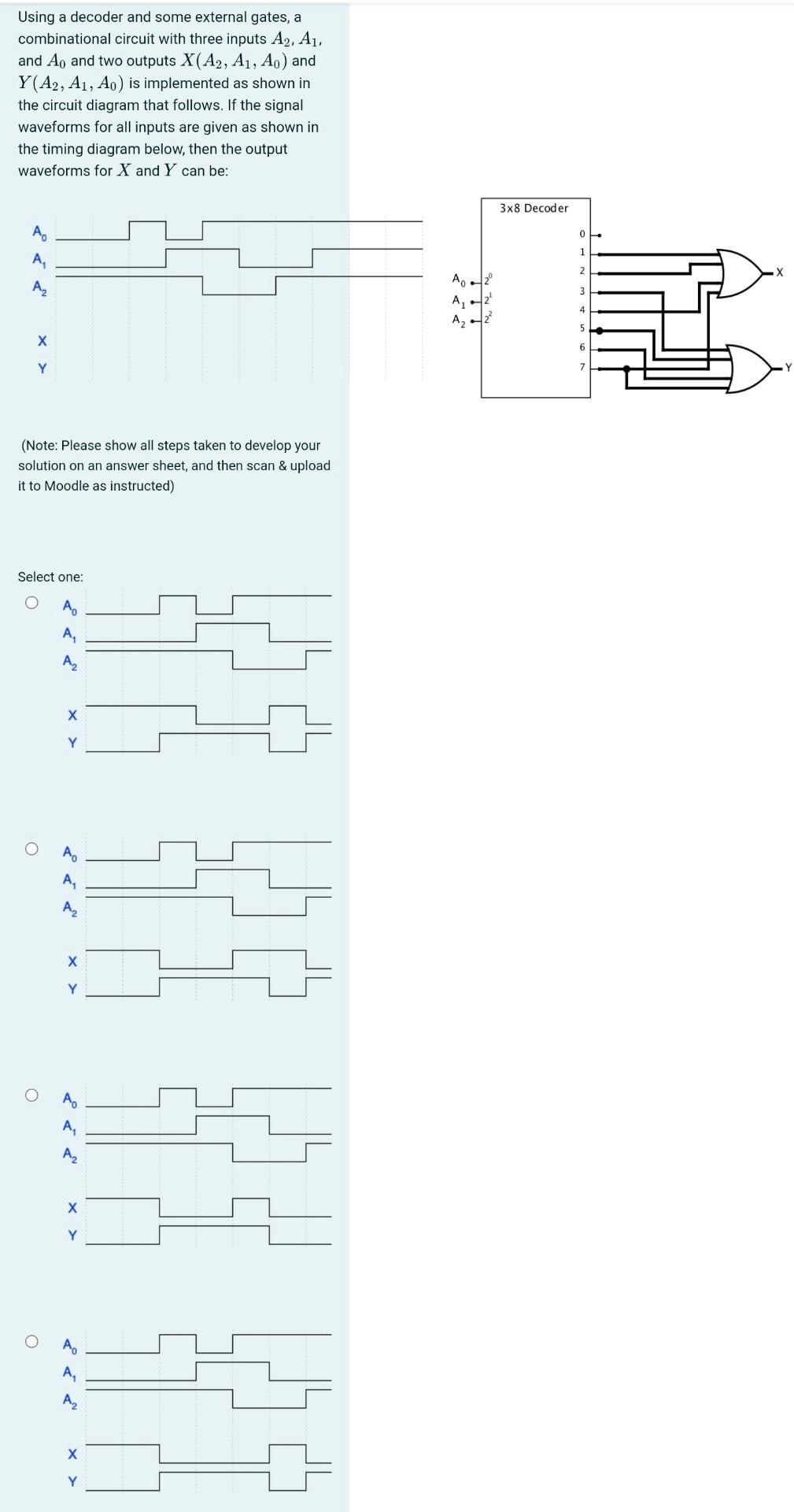 Solved Using a decoder and some external gates, a | Chegg.com