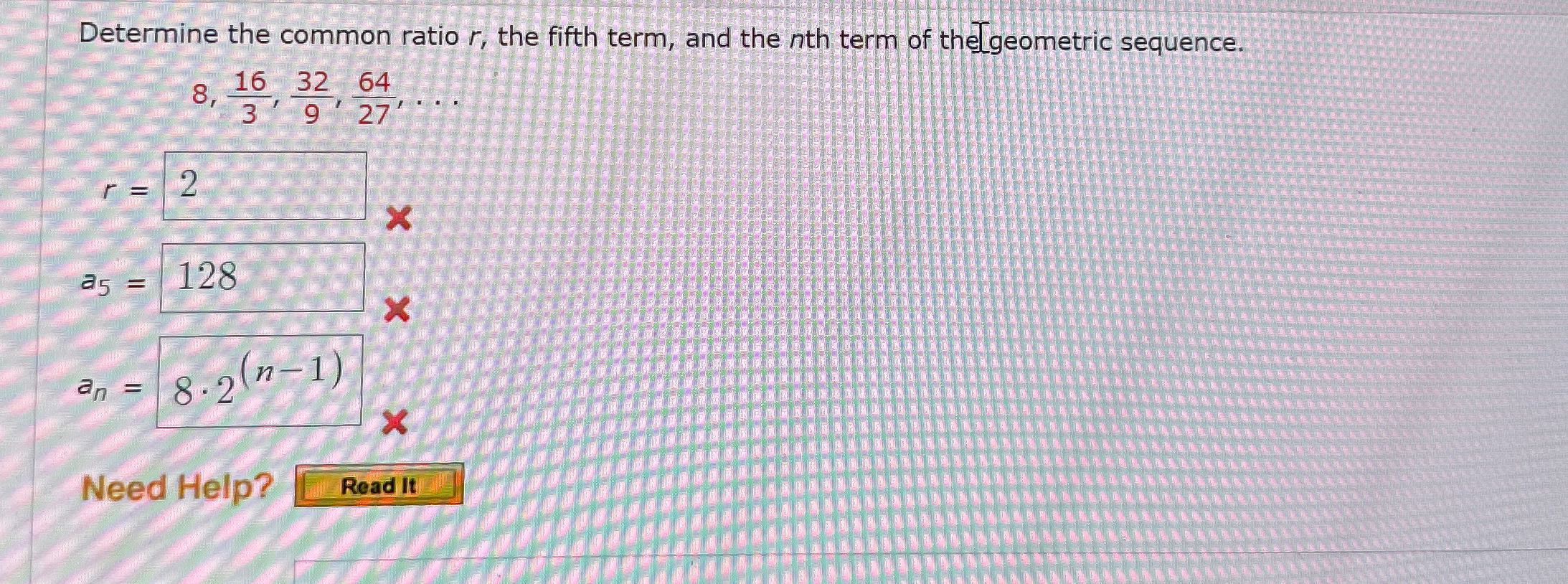 Solved Determine the common ratio r, ﻿the fifth term, and | Chegg.com