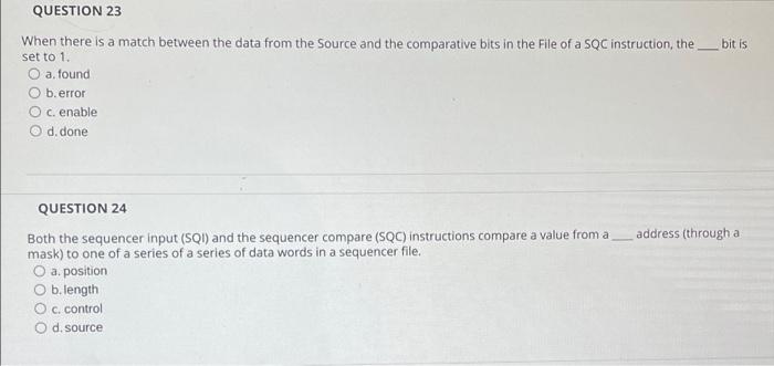 Solved QUESTION 23 When there is a match between the data | Chegg.com