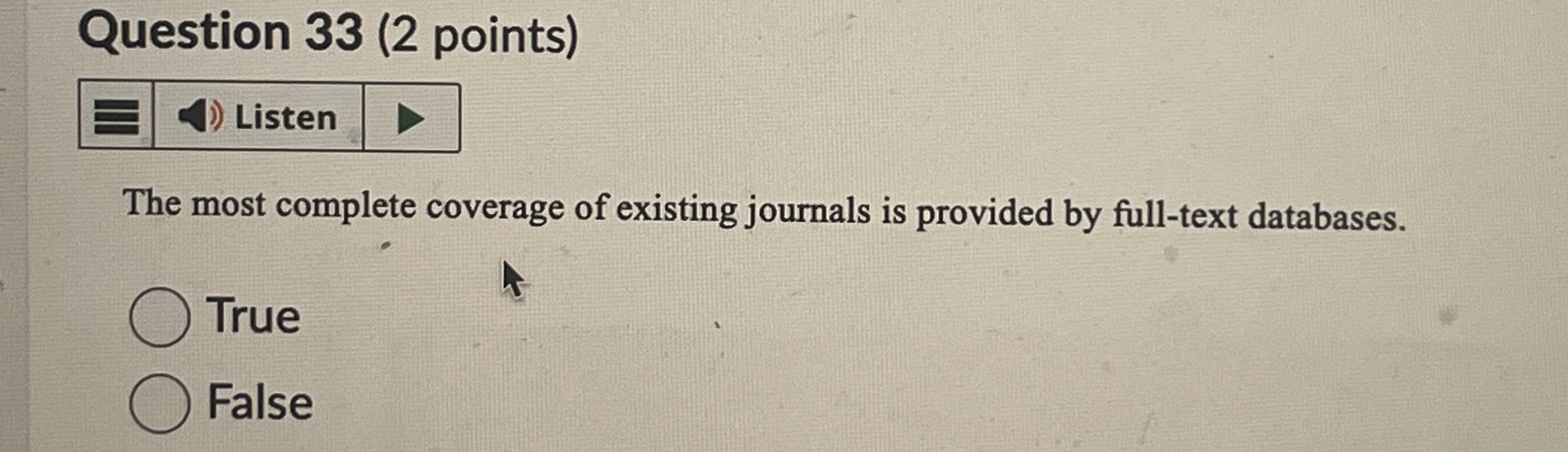 Solved Question 33 (2 ﻿points)The most complete coverage of | Chegg.com