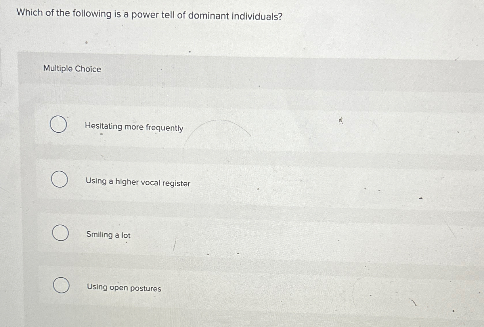 Solved Which of the following is a power tell of dominant | Chegg.com