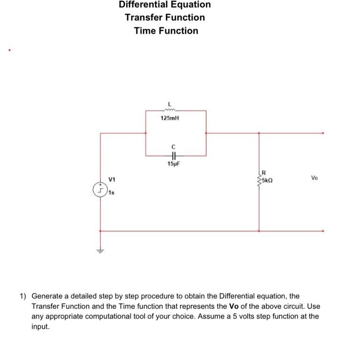Solved Differential Equation Transfer Function Time Function | Chegg.com