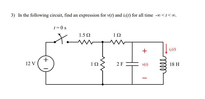 Solved 3) In the following circuit, find an expression for | Chegg.com