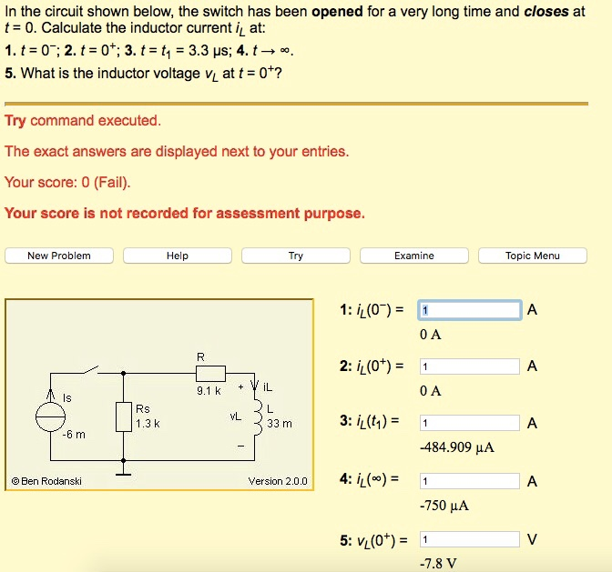 Solved In the circuit shown below, the switch has been | Chegg.com