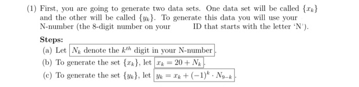 Solved (1) First, you are going to generate two data sets. | Chegg.com